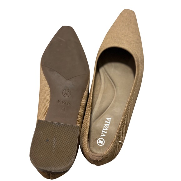 VIVAIA Pointed Toe Knit Flats Beige Women's Size 36 EU - Picture 5 of 6